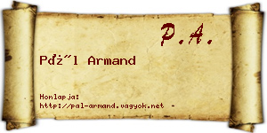 Pál Armand névjegykártya