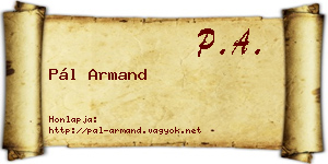 Pál Armand névjegykártya
